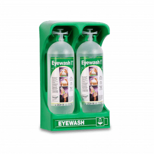 SALINE SOLUTION EYEWASH BOTTLE, MOBILE STAND 2x1L